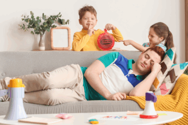 kids doing an April Fools' joke