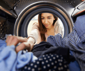 Girl washing clothes
