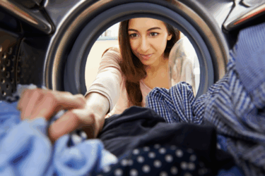 Girl washing clothes
